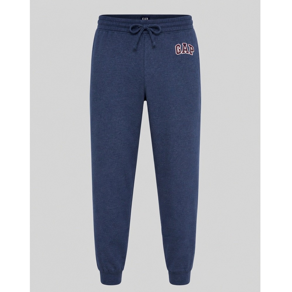 Gap Mens Logo Fleece Jogger Sweatpants Navy Blue Heather Drawstring Size L